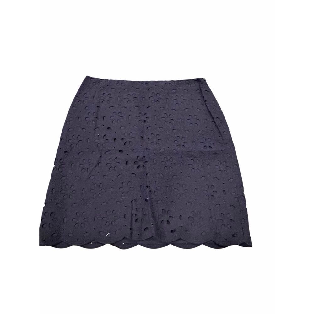 Talbots navy eyelet mini skirt- size 6